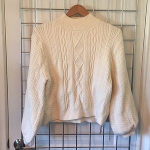 Off-white mock neck sweater